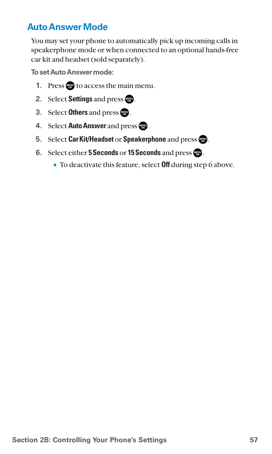 Auto answer mode | Sanyo SCP-7400 User Manual | Page 70 / 293