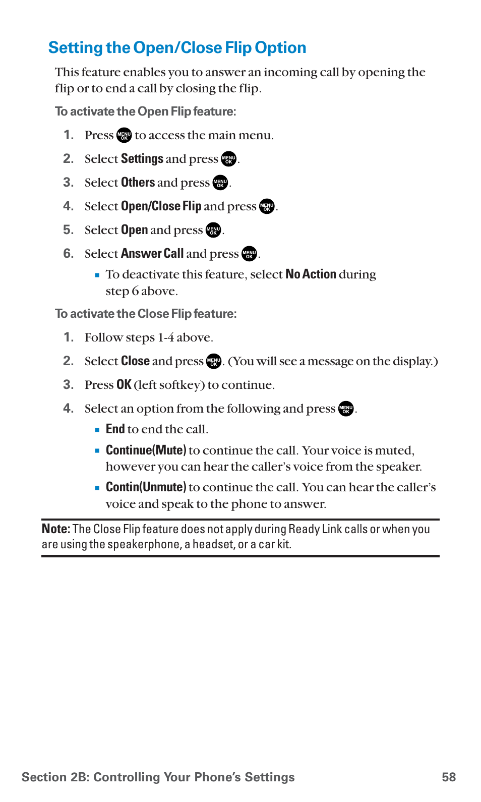 Setting the open/close flip option | Sanyo SCP-7400 User Manual | Page 71 / 293