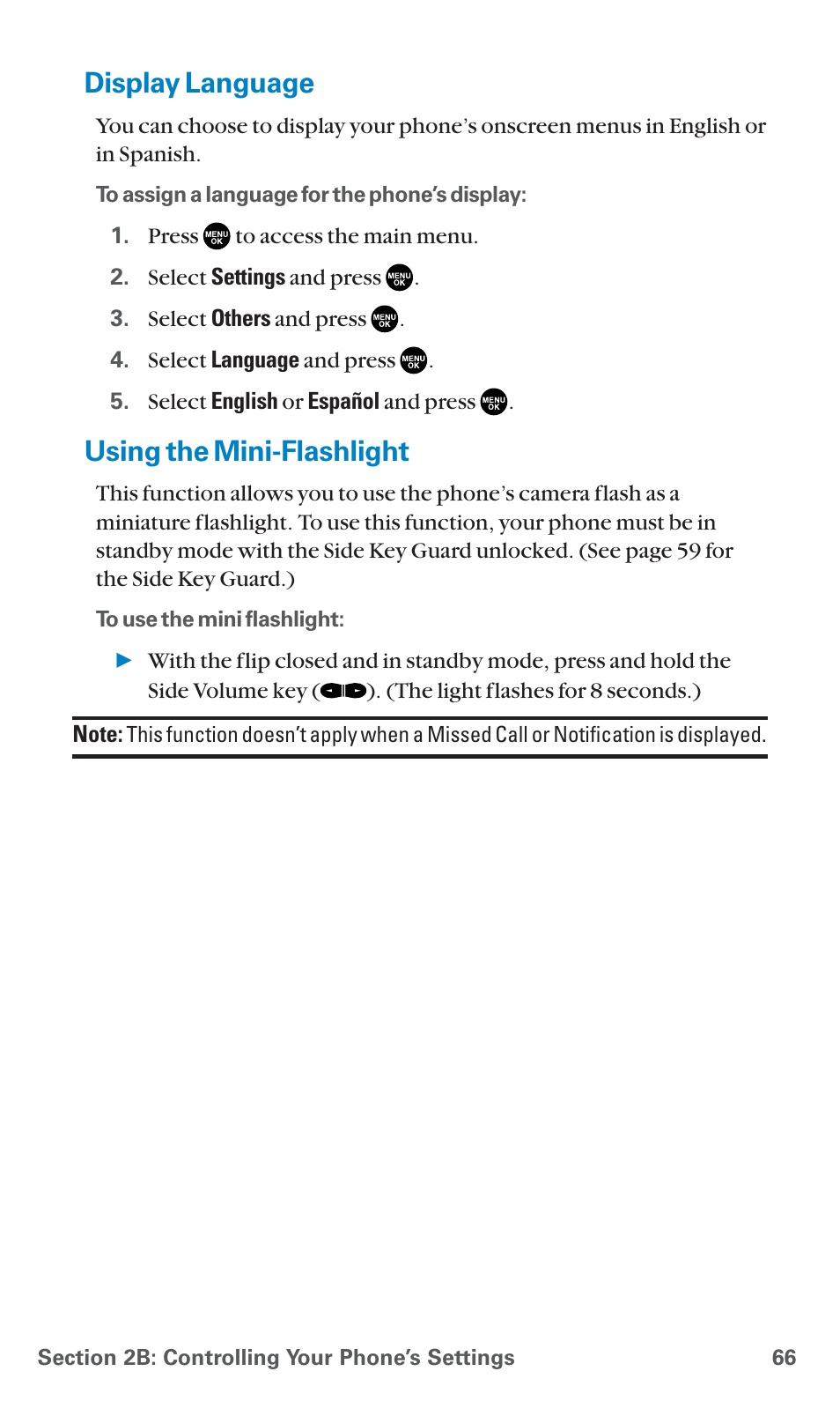 Display language, Using the mini-flashlight | Sanyo SCP-7400 User Manual | Page 79 / 293