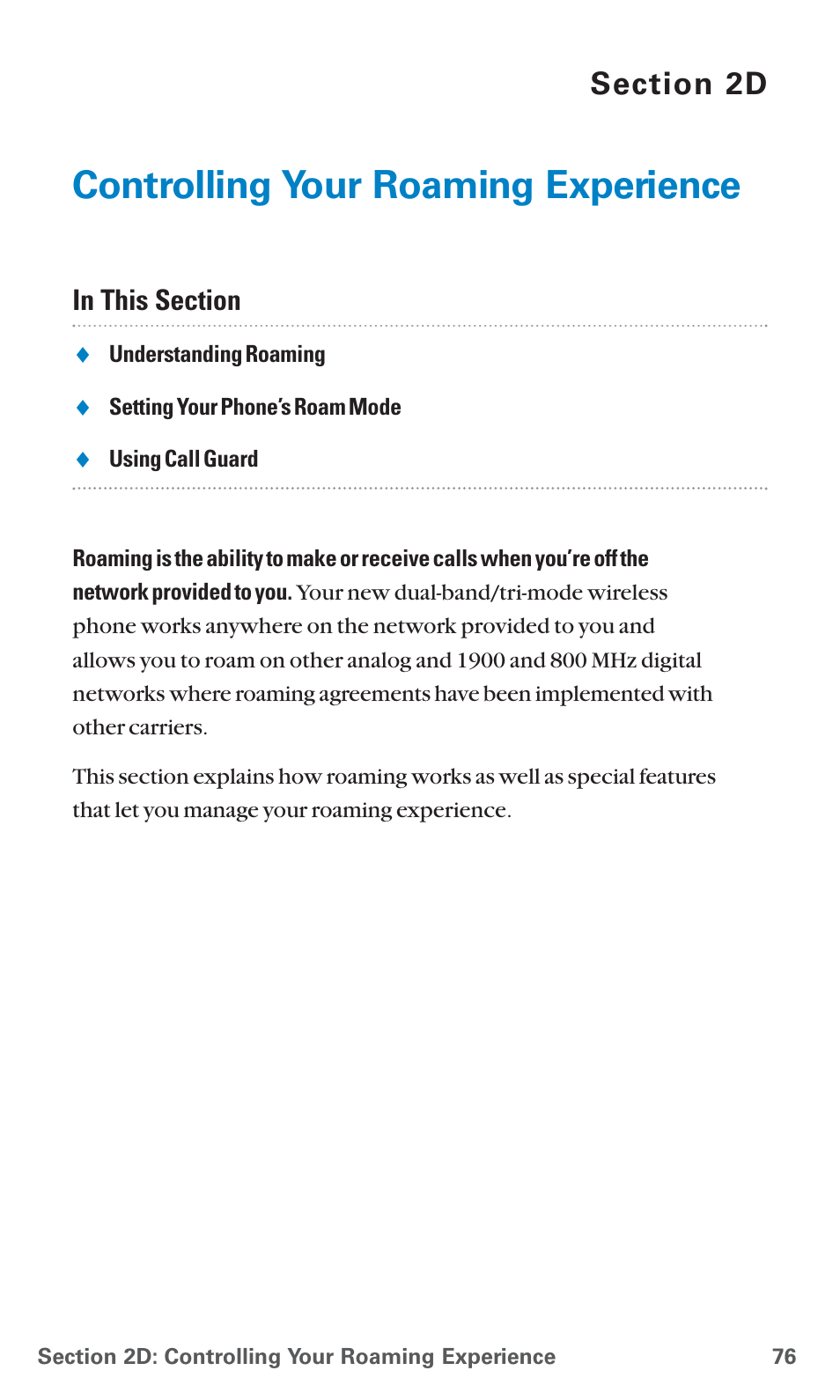 2d. controlling your roaming experience, Controlling your roaming experience | Sanyo SCP-7400 User Manual | Page 89 / 293