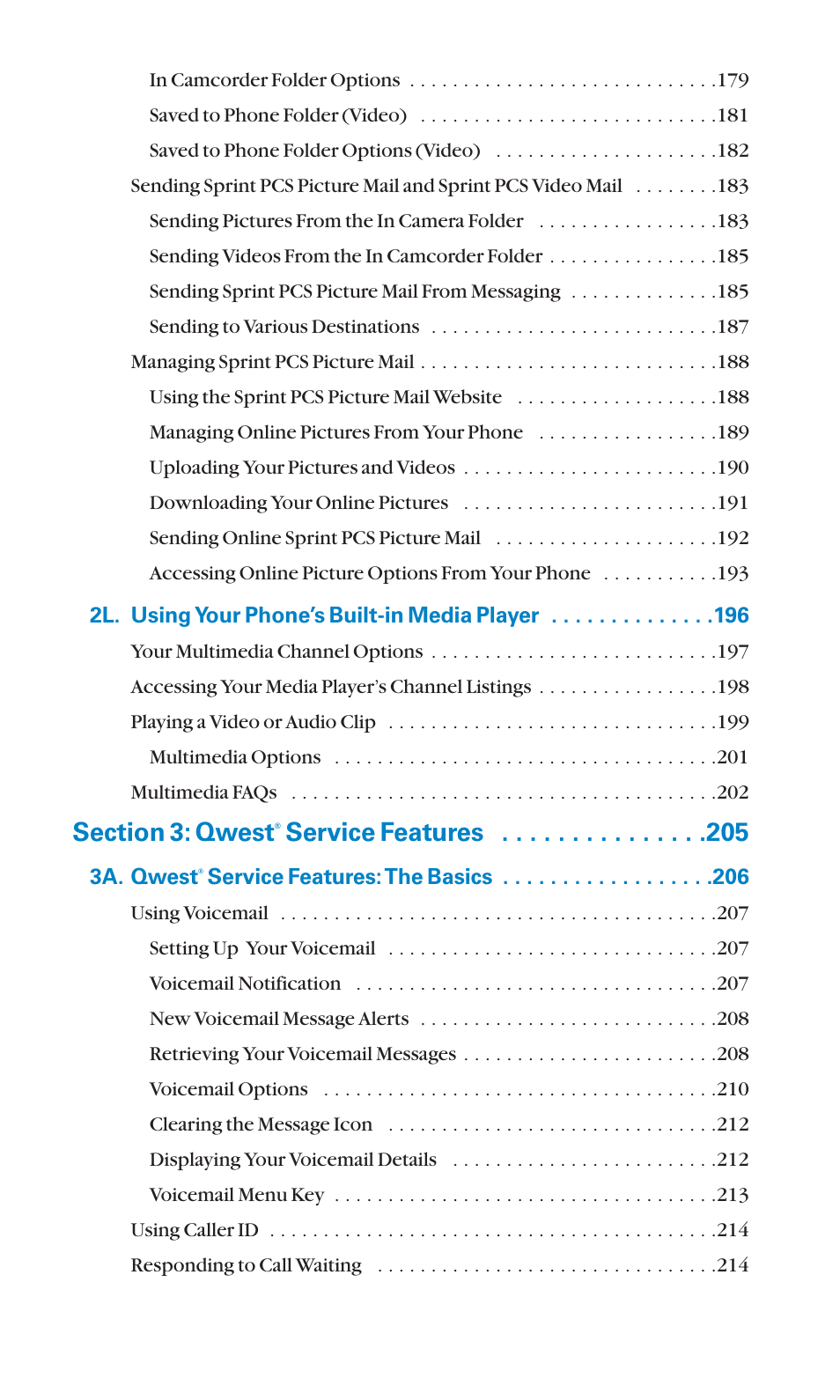 Service features | Sanyo SCP-7400 User Manual | Page 9 / 293