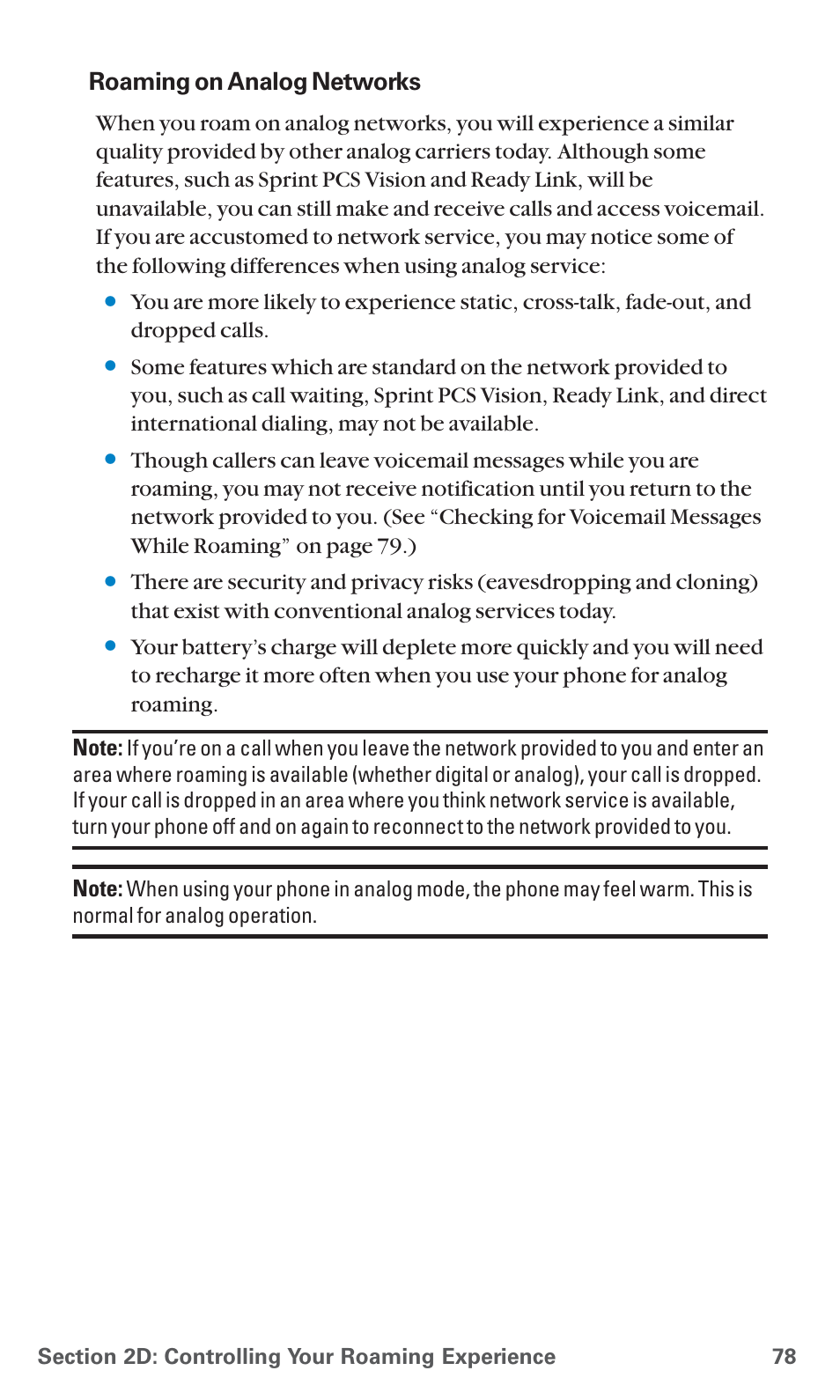 Roaming on analog networks | Sanyo SCP-7400 User Manual | Page 91 / 293