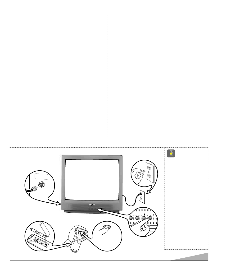 Basic setup, Specifications, Features | Quicktips, Front panel keys work like the remote control keys | Sanyo DS25320 User Manual | Page 3 / 52