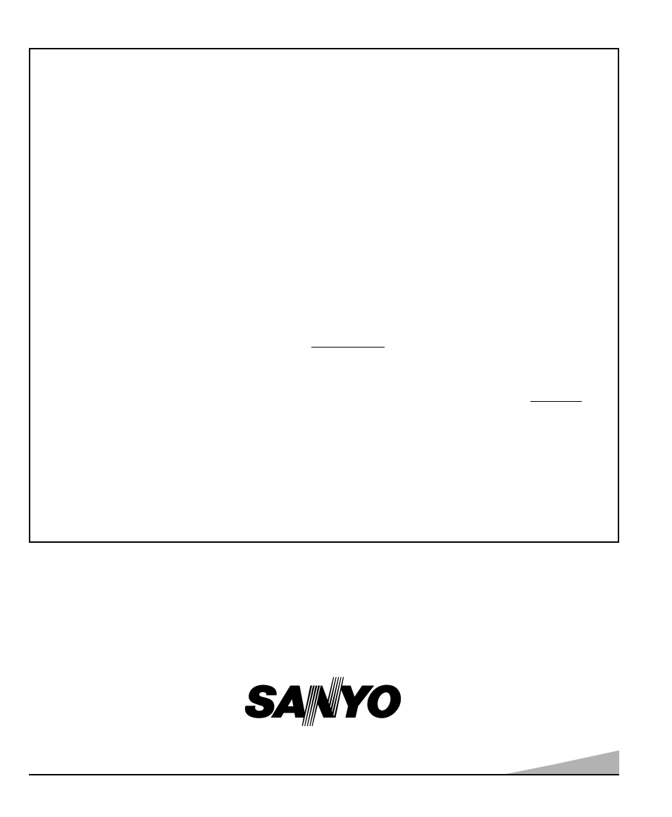 Garantie pour le canada et les états-unis, Garantie limitée d’un an | Sanyo DS25320 User Manual | Page 33 / 52