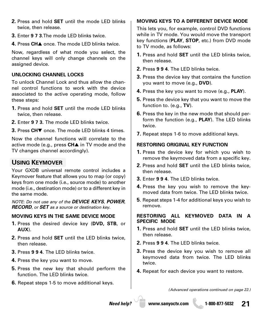 Sanyo DP46849 User Manual | Page 21 / 67