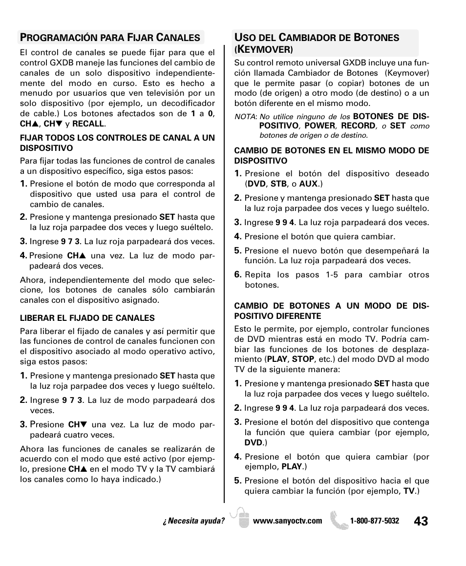 Sanyo DP46849 User Manual | Page 43 / 67