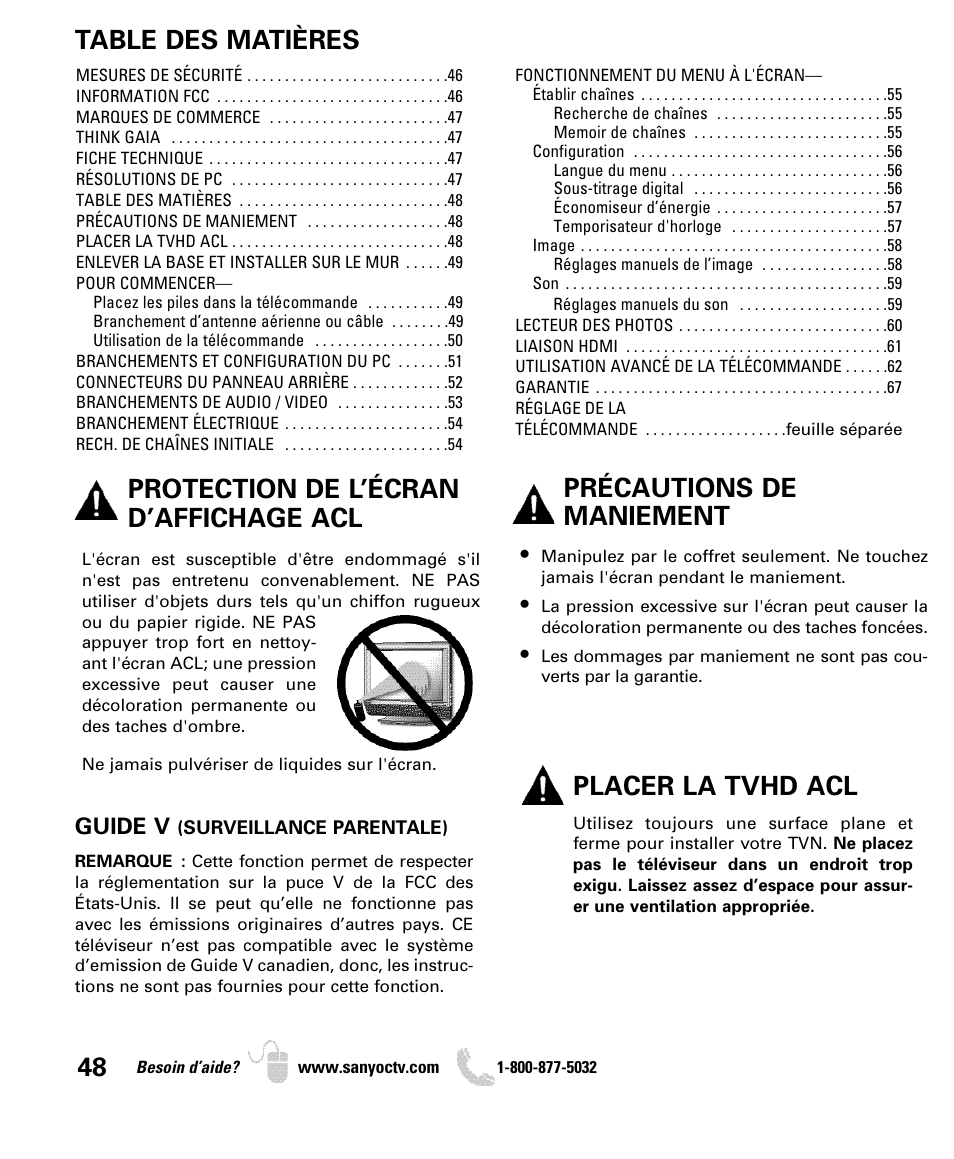 Sanyo DP46849 User Manual | Page 48 / 67