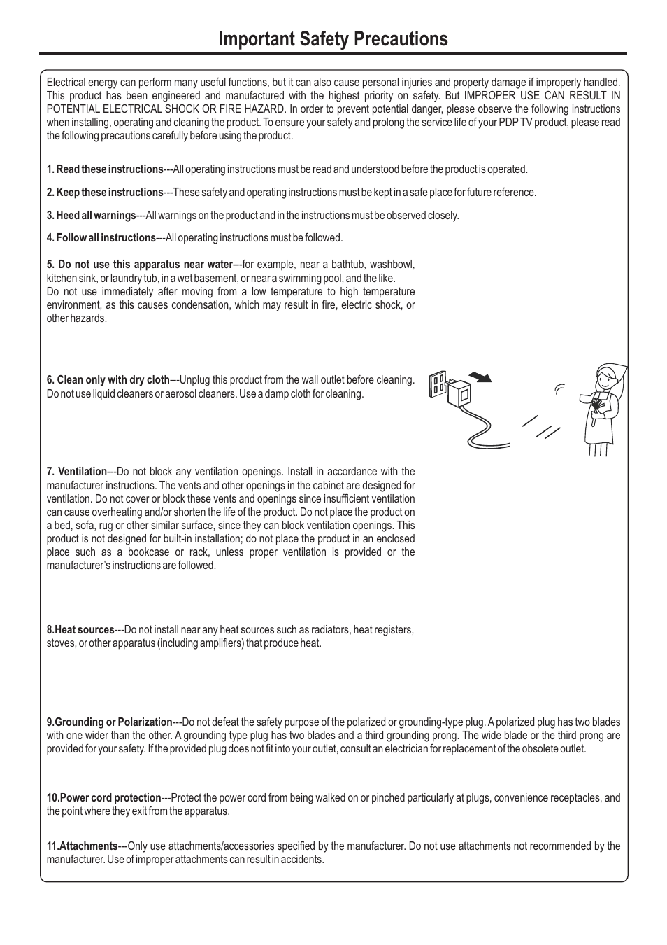 Important safety precautions | Sanyo AVP-4231 User Manual | Page 4 / 44
