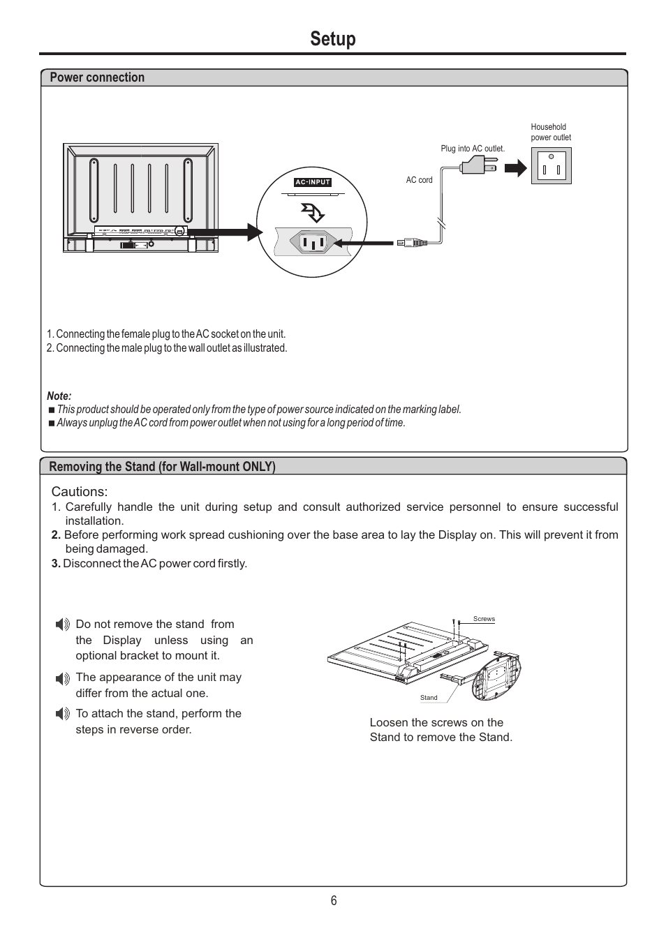 Setup | Sanyo AVP-4231 User Manual | Page 8 / 44