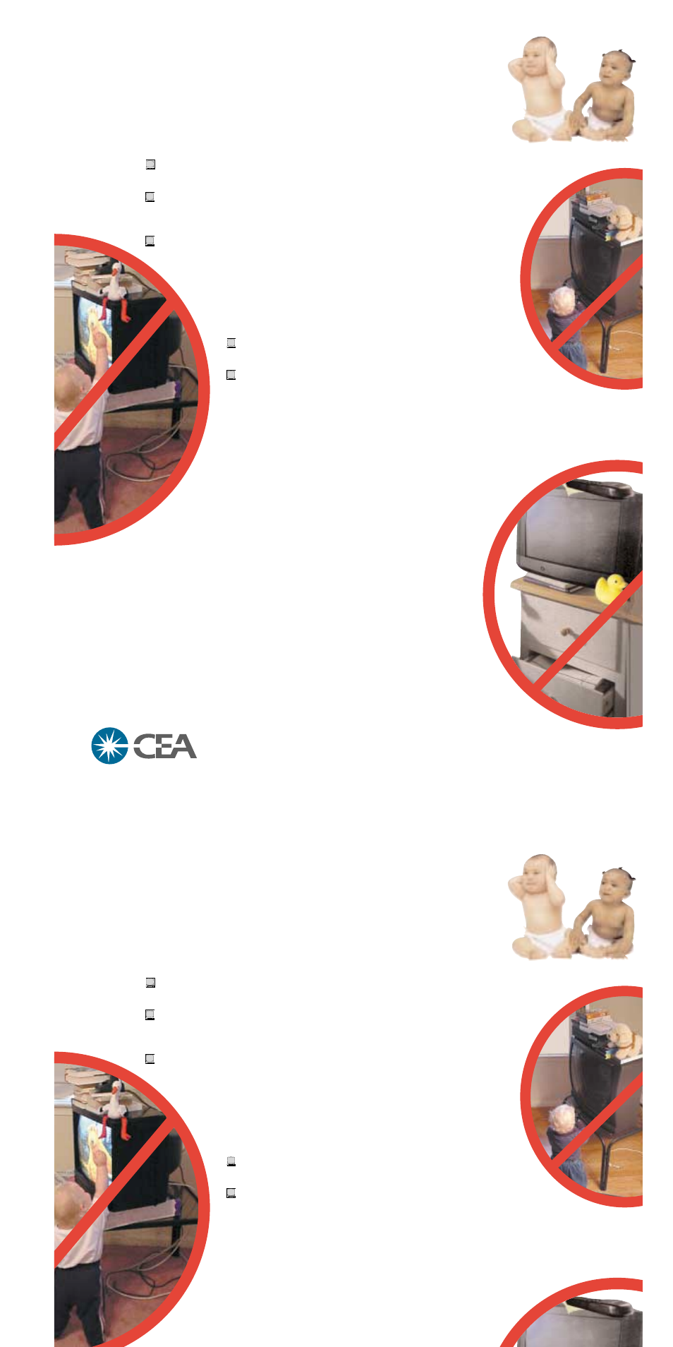 Child safety, It makes a difference where your tv stands, The issue | Sanyo cares, Tune into safety | Sanyo AVM-1341S User Manual | Page 48 / 48