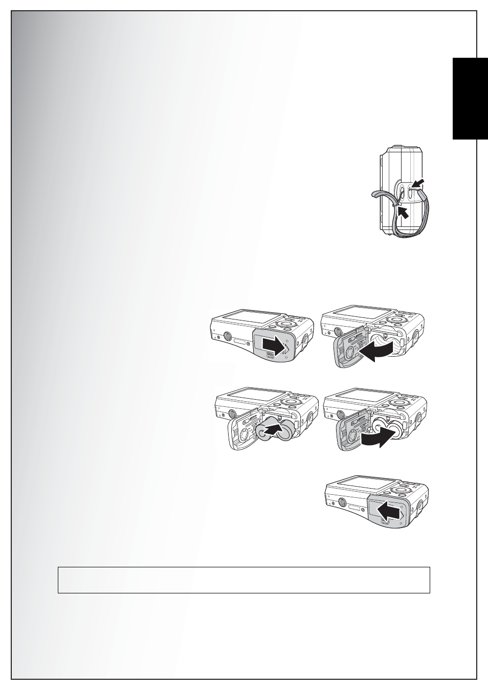 Camera setup, Attaching the wrist strap, Inserting the batteries | English | Sanyo VPC-S750 User Manual | Page 27 / 63