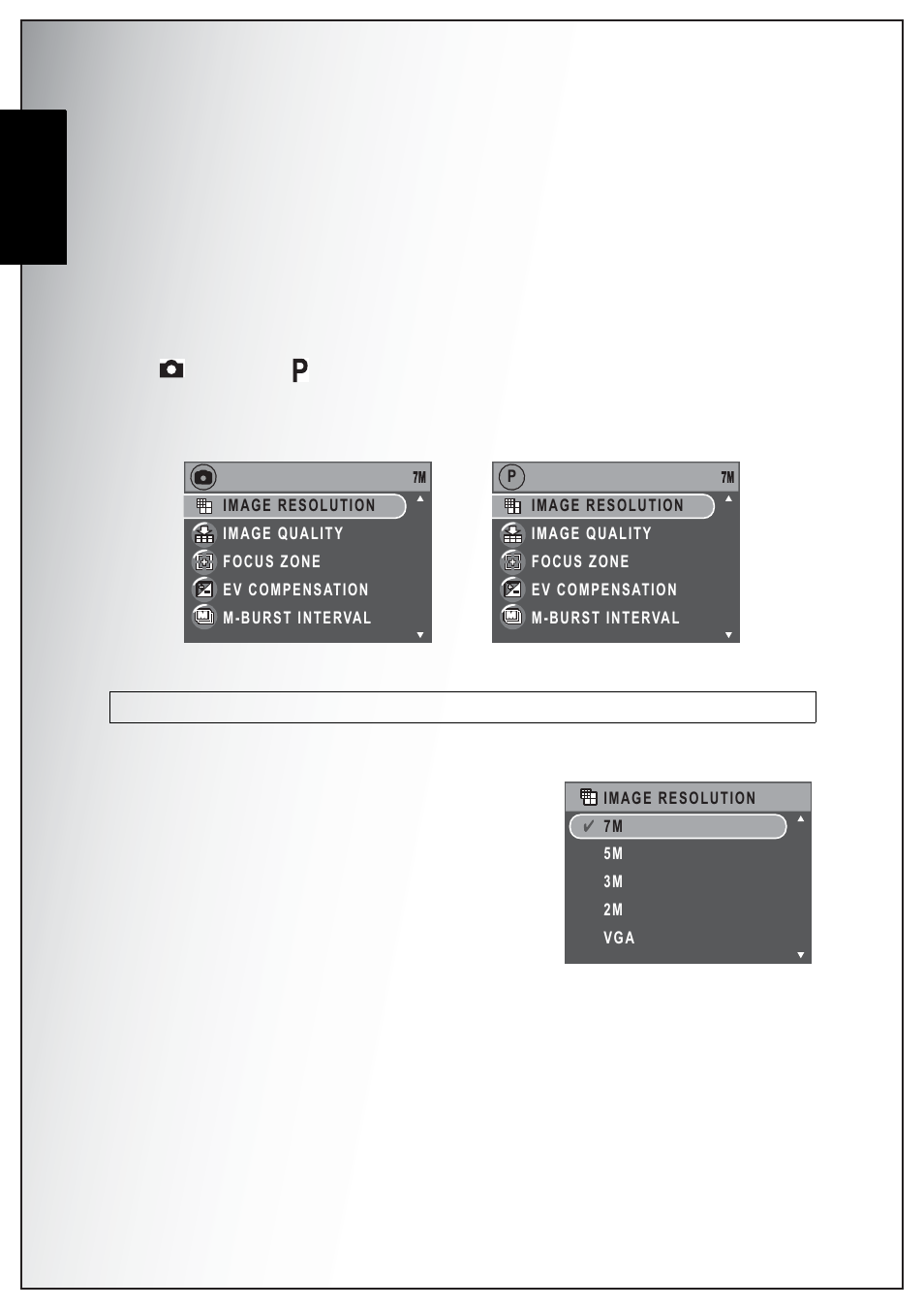 Capture settings, The capture menu, Image resolution | English | Sanyo VPC-S750 User Manual | Page 34 / 63
