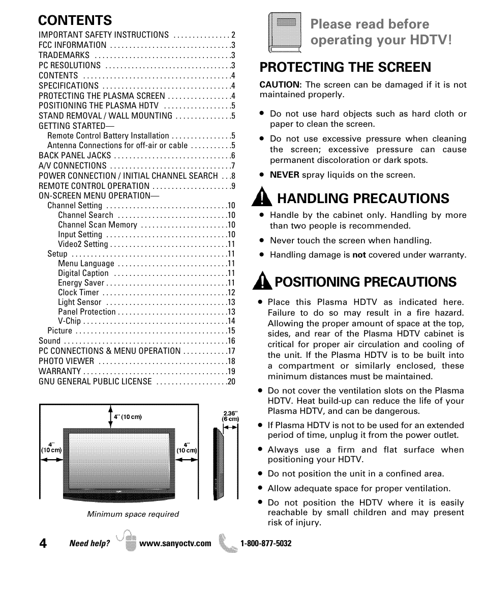 Sanyo DP50710 User Manual | Page 4 / 60