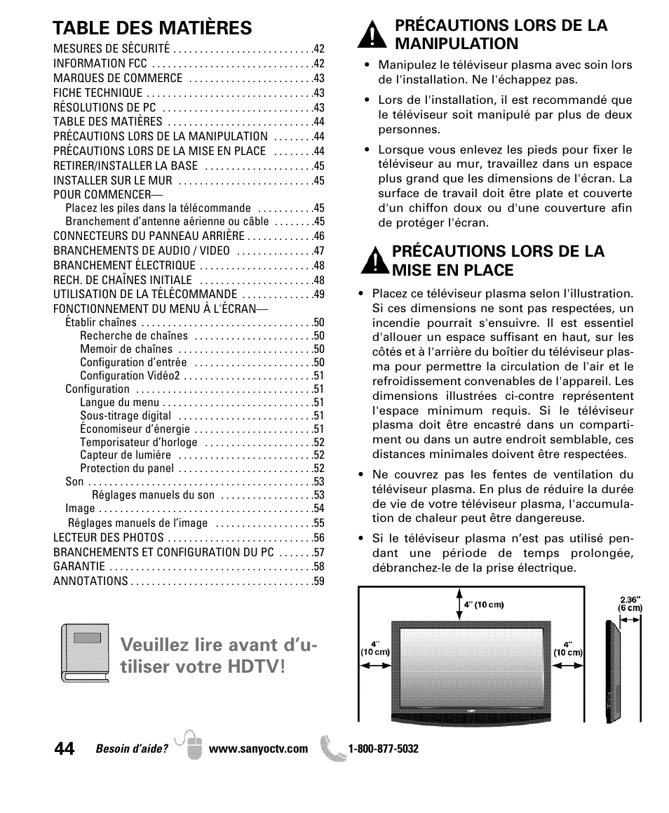 Sanyo DP50710 User Manual | Page 44 / 60