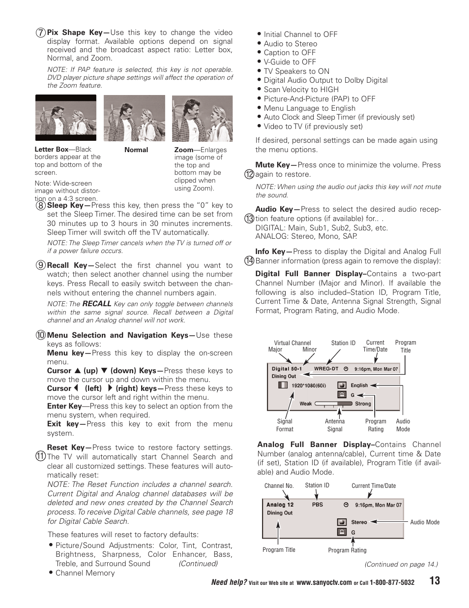 Sanyo HT32744 User Manual | Page 13 / 62