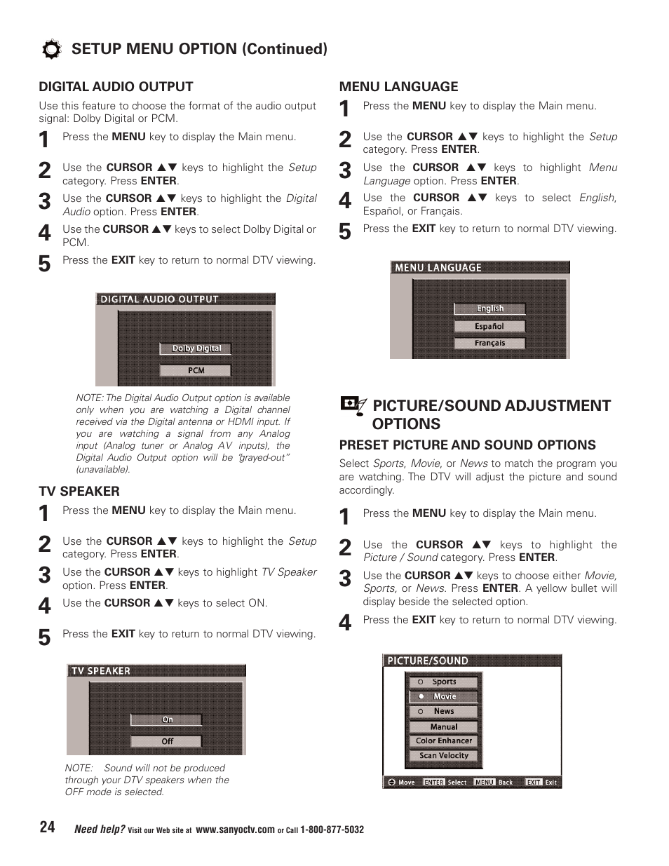 Sanyo HT32744 User Manual | Page 24 / 62