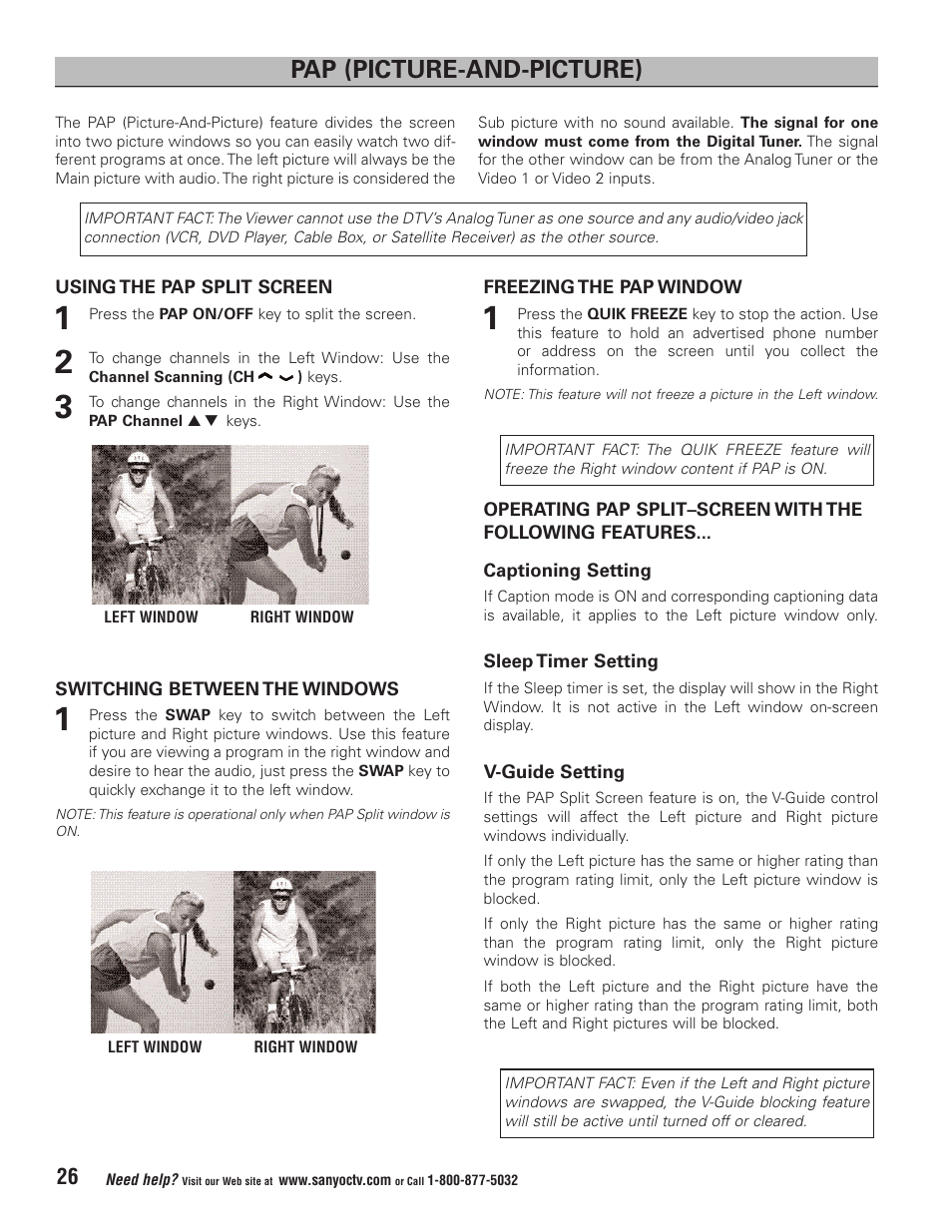 Pap (picture-and-picture) | Sanyo HT32744 User Manual | Page 26 / 62