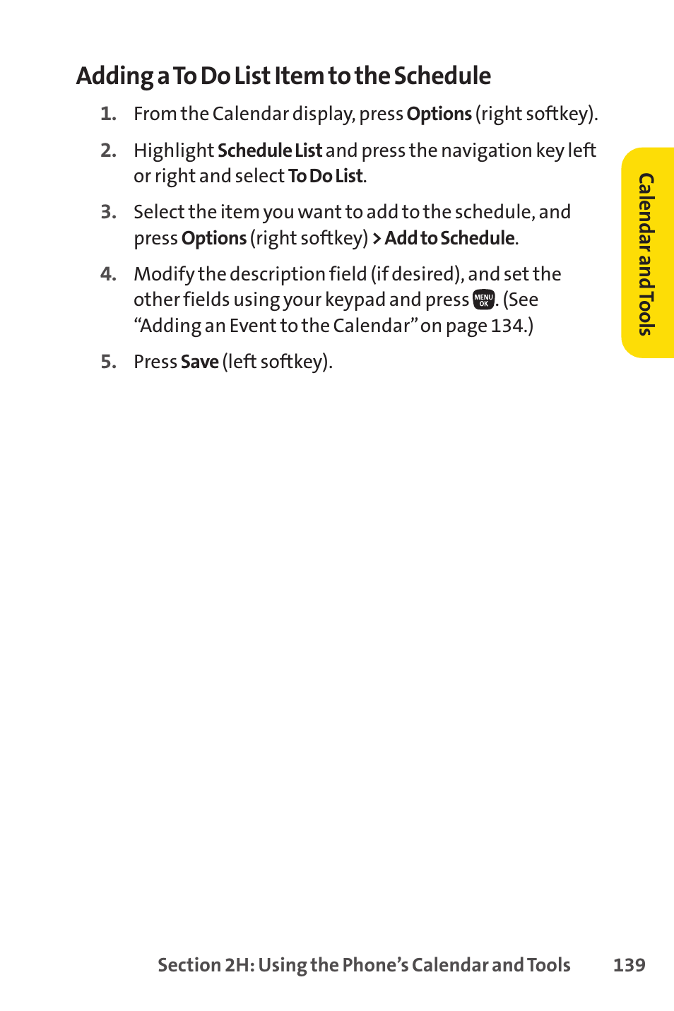 Adding a to do list item to the schedule | Sanyo PRO-200 User Manual | Page 153 / 236