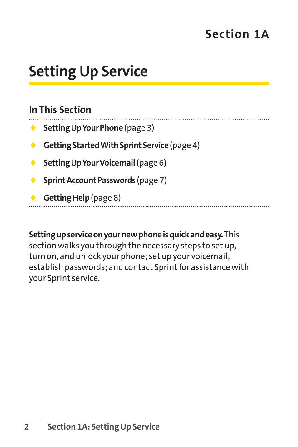 1a setting up service, 1a. setting up service, Setting up service | Sanyo PRO-200 User Manual | Page 16 / 236
