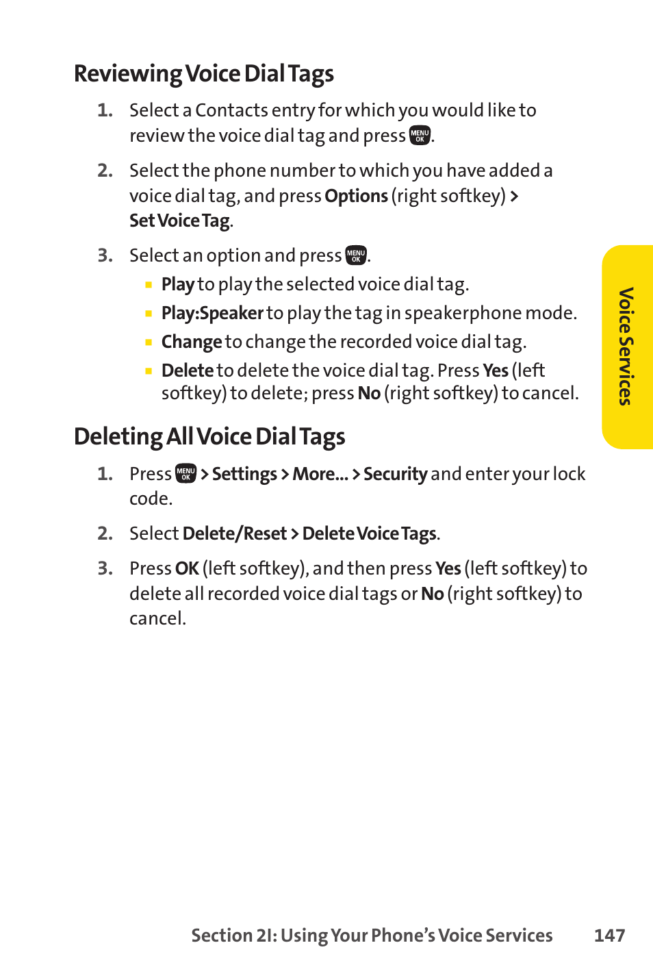 Reviewing voice dial tags, Deleting all voice dial tags | Sanyo PRO-200 User Manual | Page 161 / 236