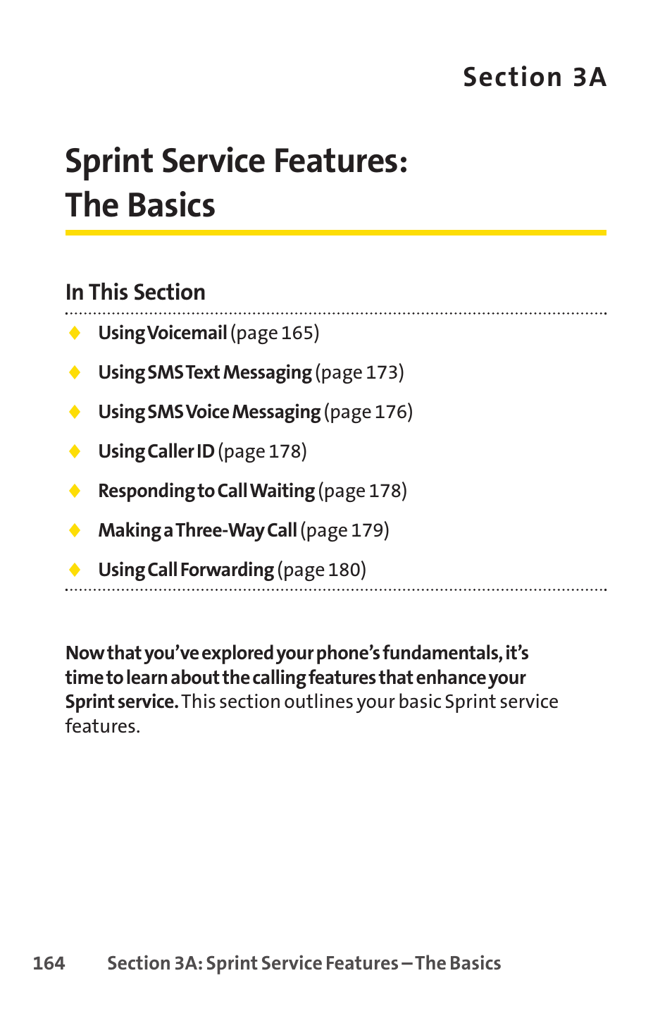 3a sprint service features: the basics, 3a. sprint service features: the basics, Sprint service features: the basics | Sanyo PRO-200 User Manual | Page 178 / 236