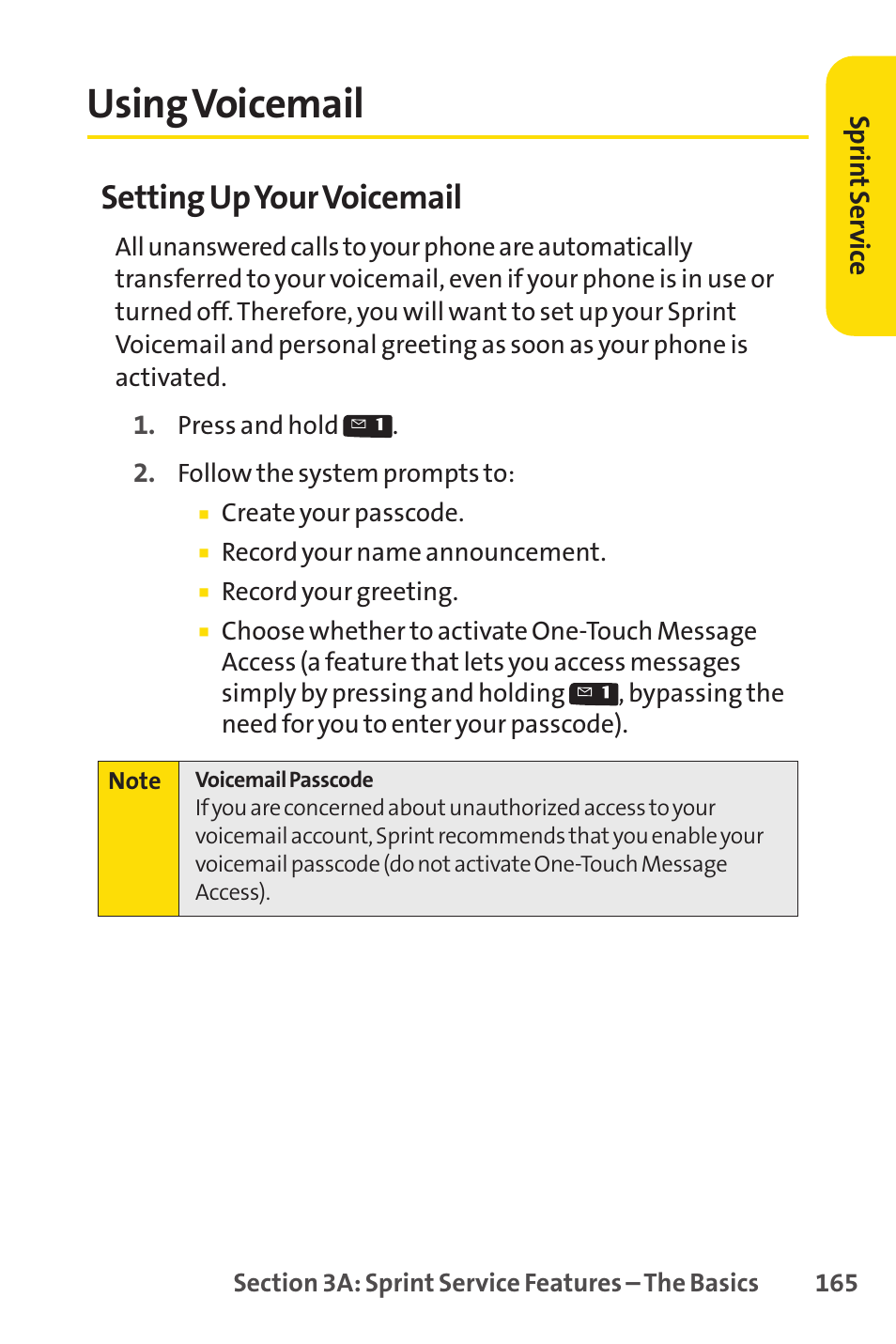 Using voicemail, E 165), Setting upyour voicemail | Sanyo PRO-200 User Manual | Page 179 / 236