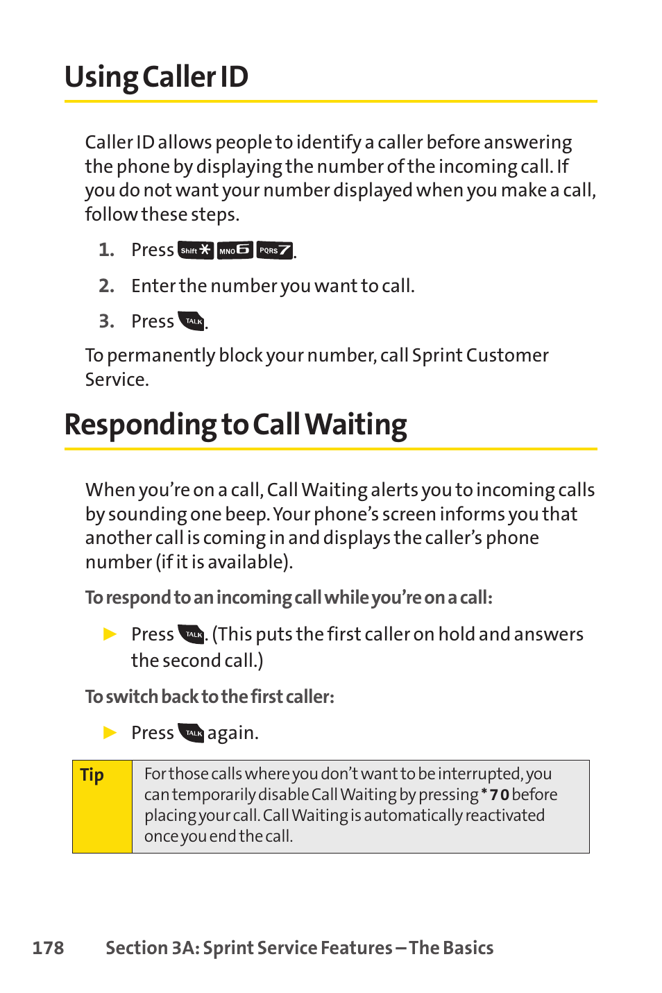 Using caller id, Responding to call waiting, Using caller id responding to call waiting | E 178) | Sanyo PRO-200 User Manual | Page 192 / 236