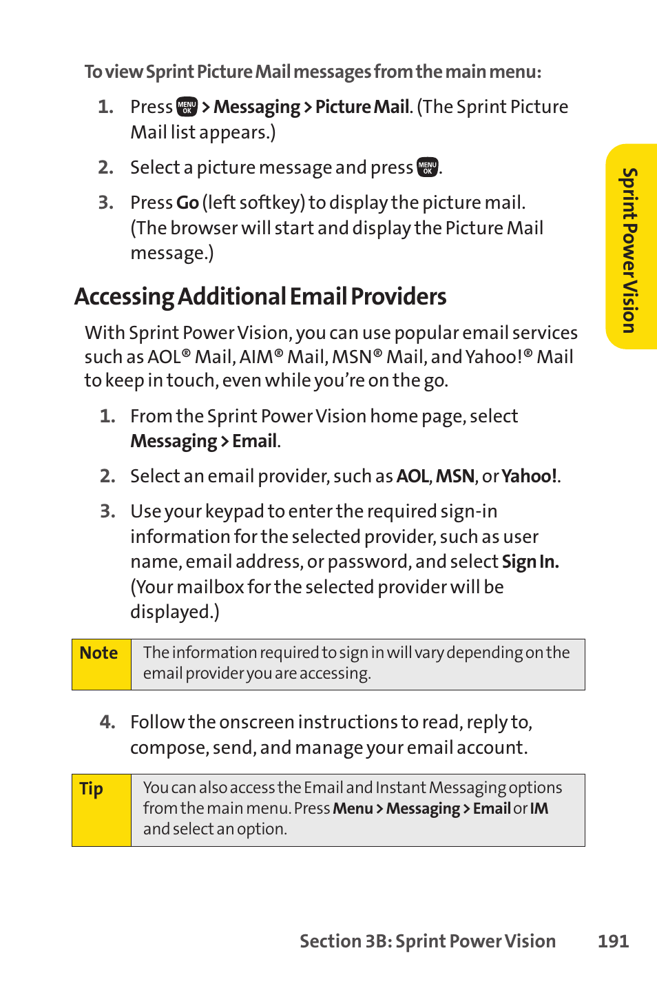 Accessing additional email providers | Sanyo PRO-200 User Manual | Page 205 / 236