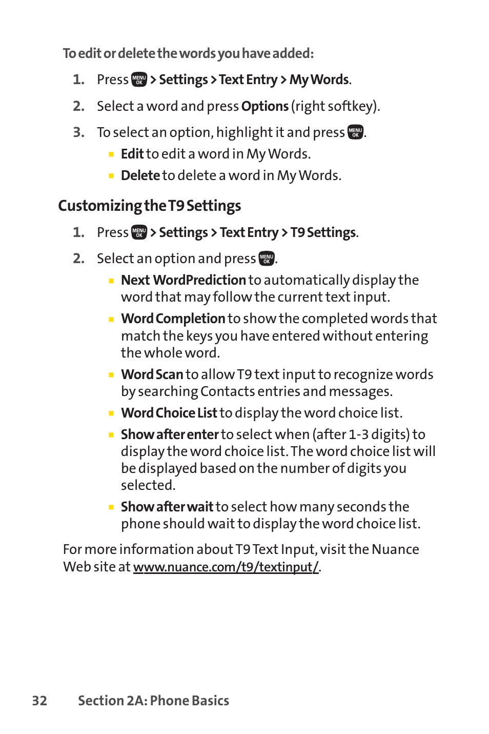 Customizing the t9 settings | Sanyo PRO-200 User Manual | Page 46 / 236