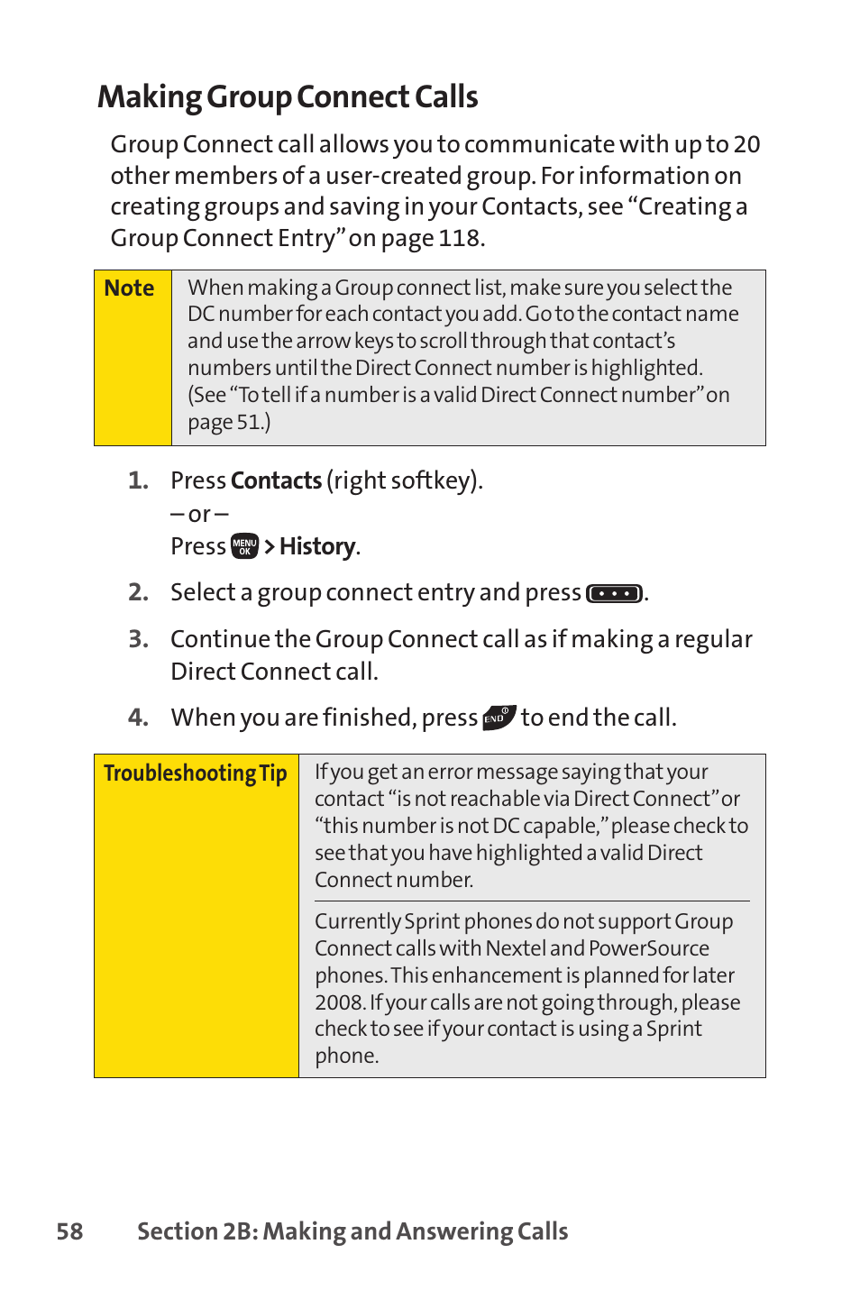 Making group connect calls | Sanyo PRO-200 User Manual | Page 72 / 236