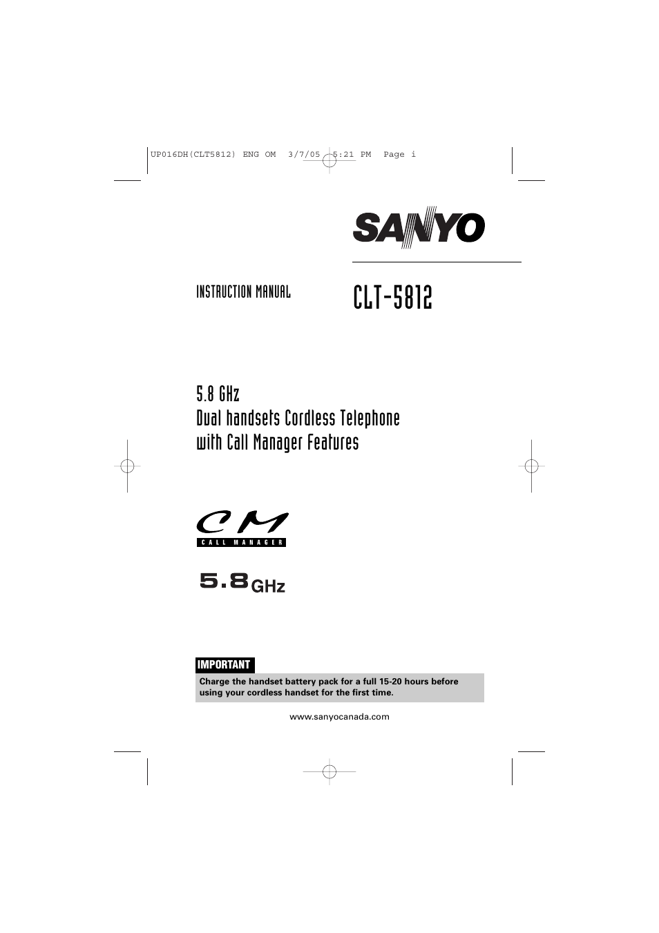 Sanyo CLT-5812 User Manual | 48 pages