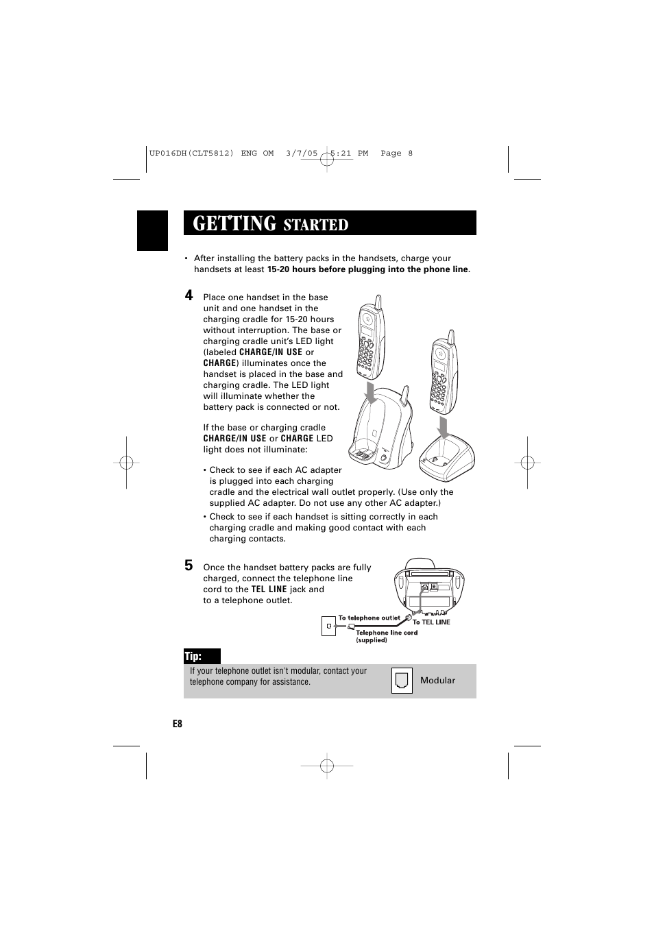 Getting, Started | Sanyo CLT-5812 User Manual | Page 10 / 48