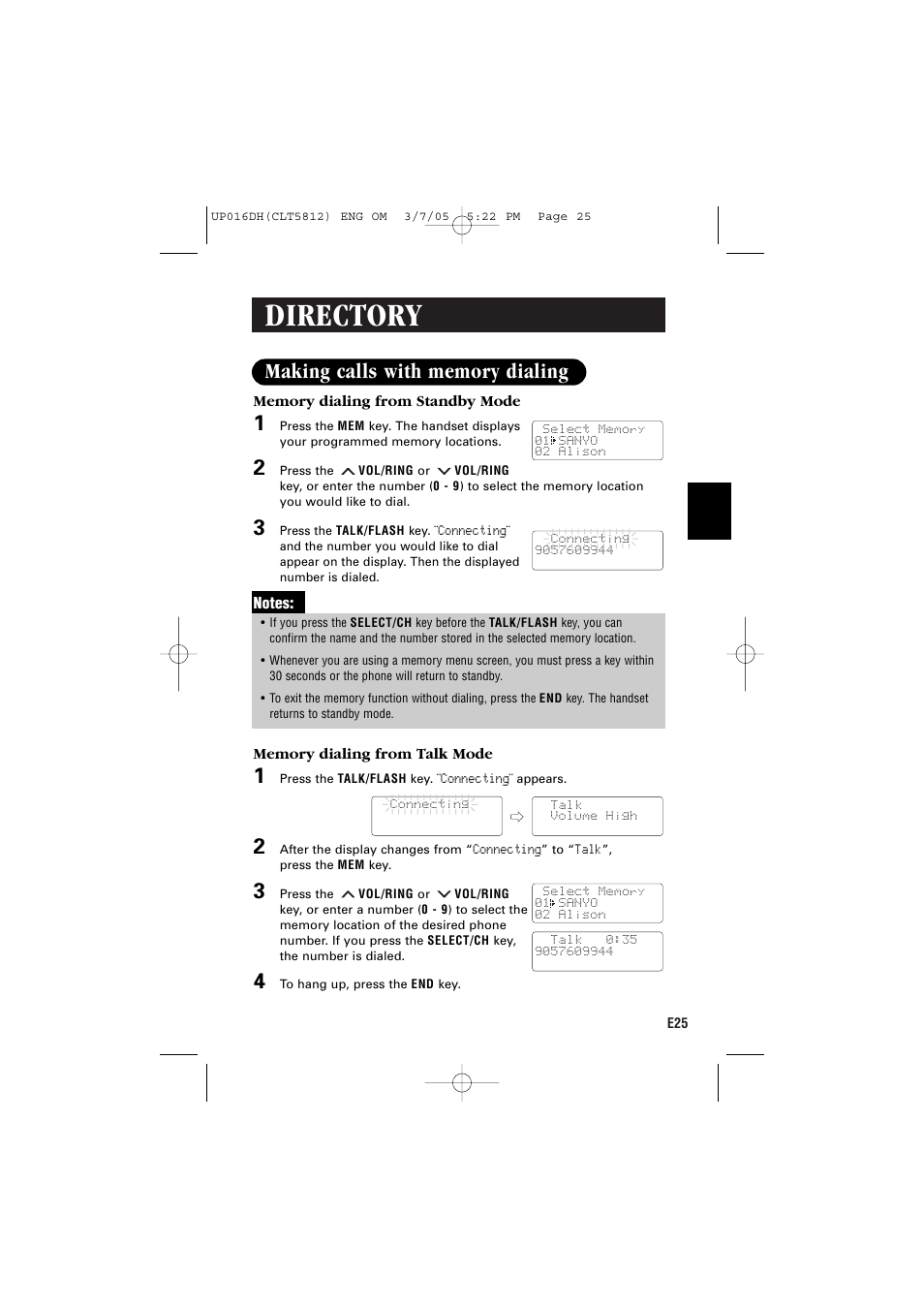 Directory | Sanyo CLT-5812 User Manual | Page 27 / 48