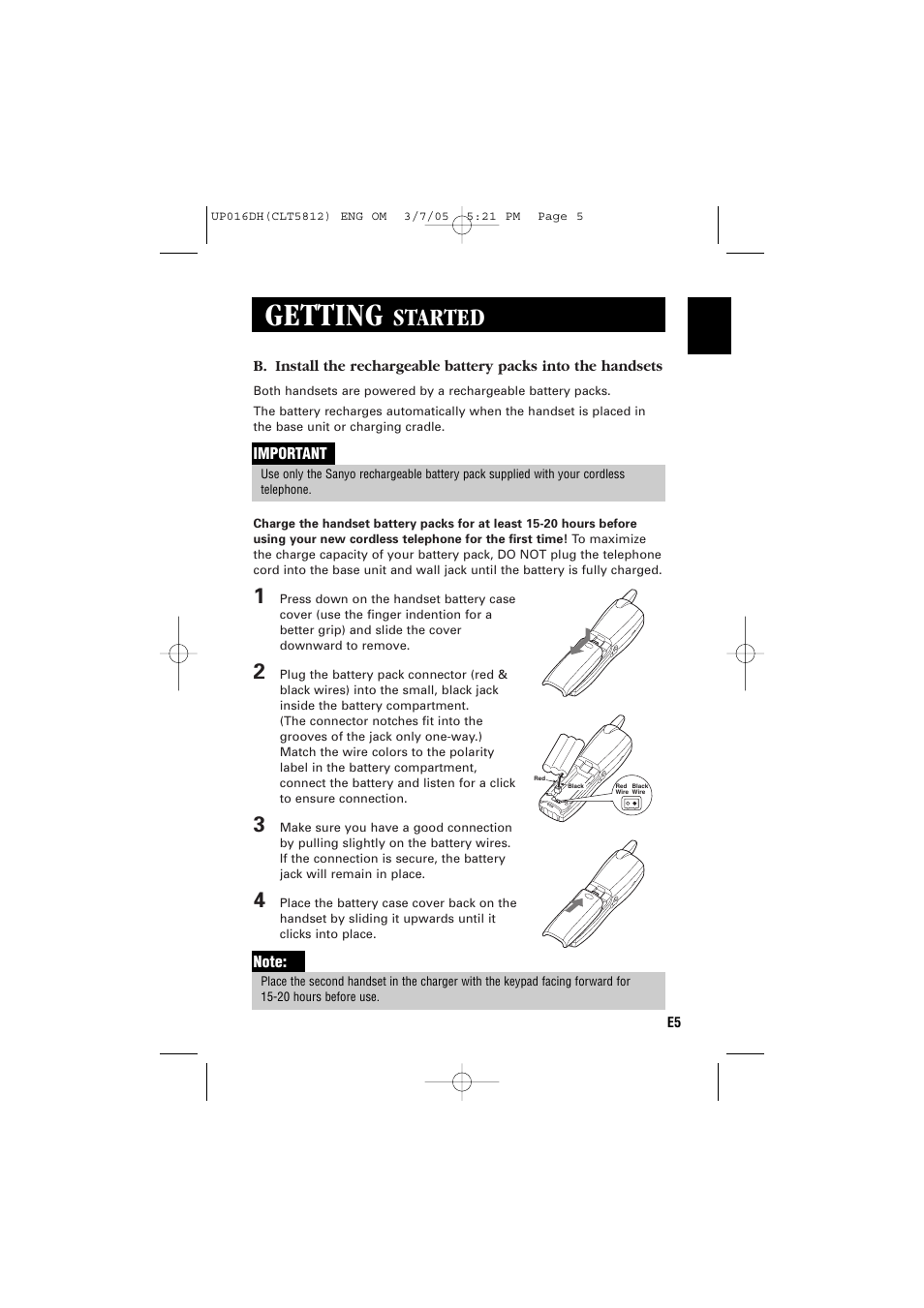 Getting, Started | Sanyo CLT-5812 User Manual | Page 7 / 48