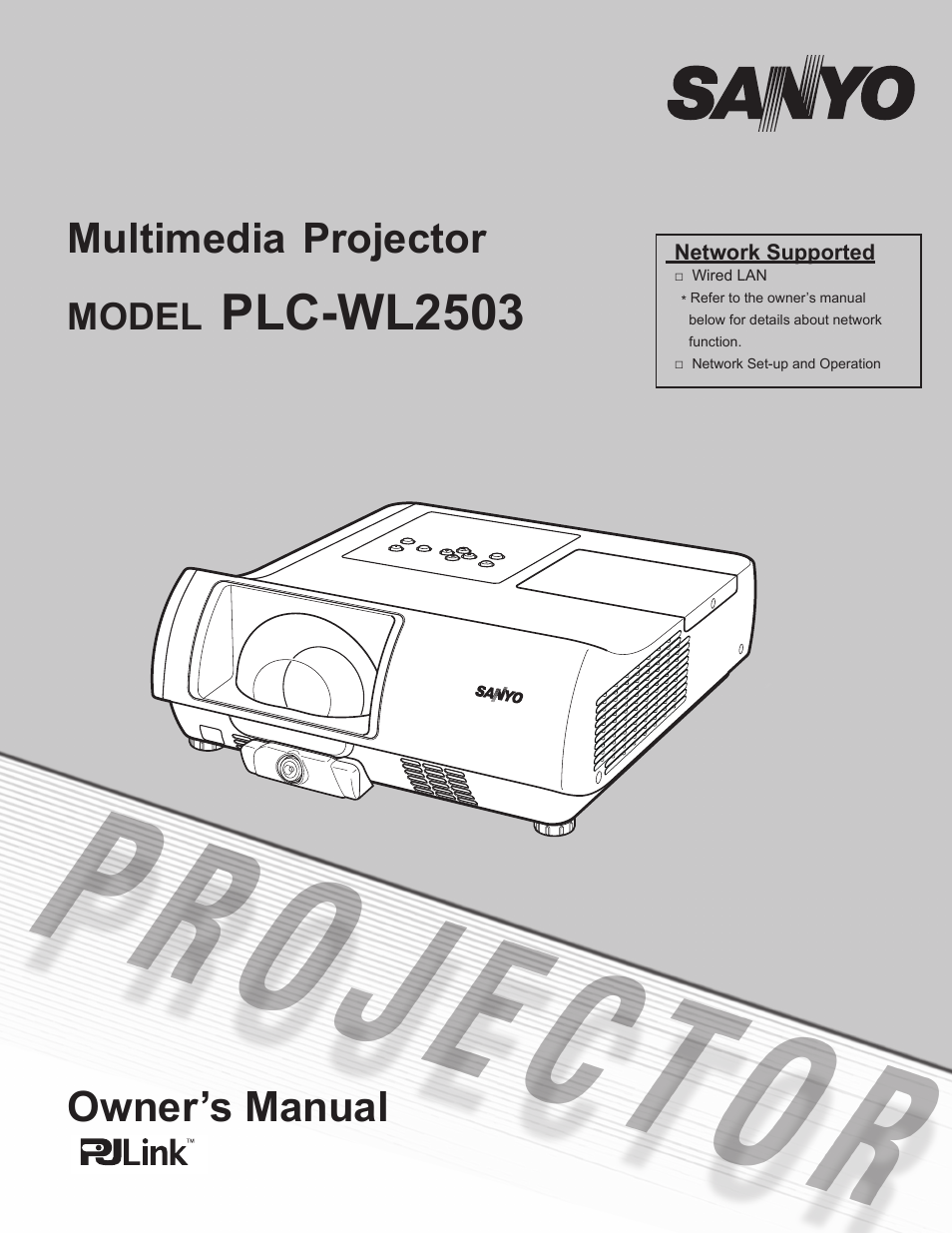 Sanyo PLC-WL2503 User Manual | 78 pages