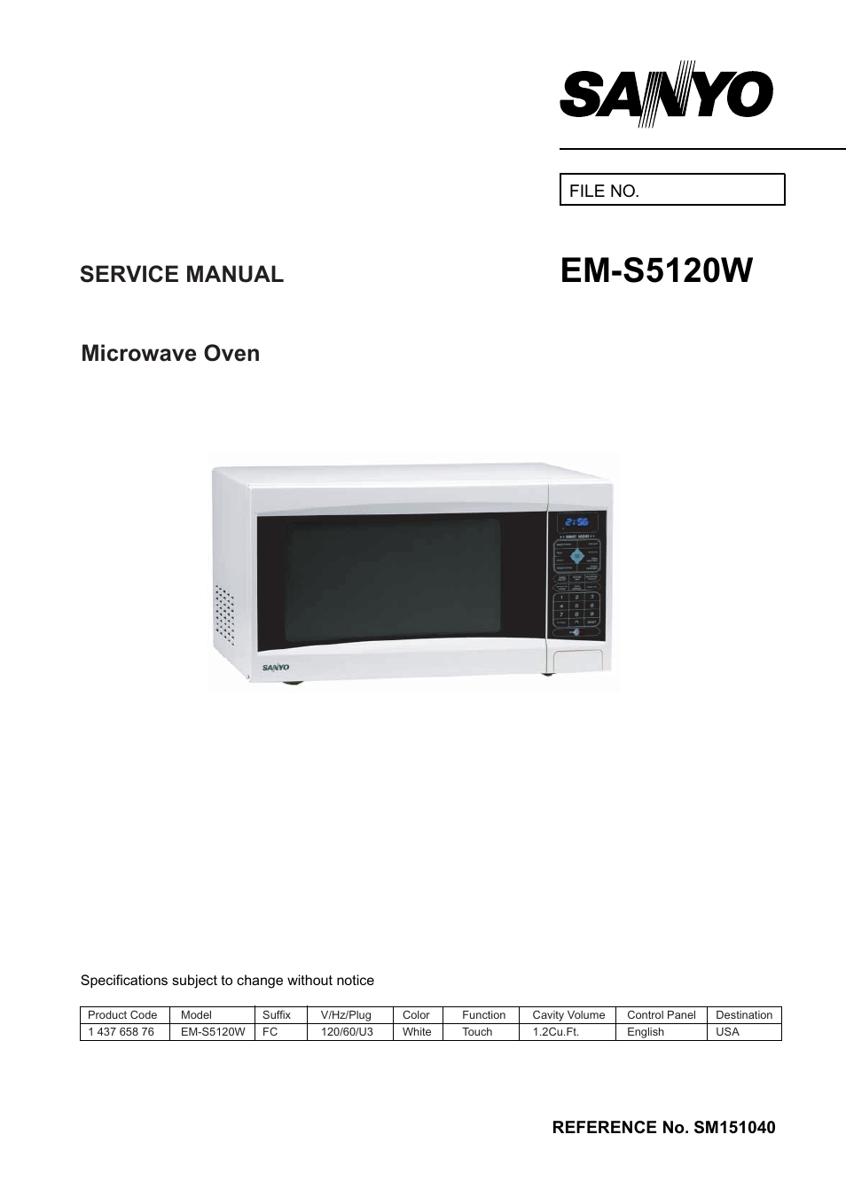 Sanyo EM-S5120W User Manual | 4 pages