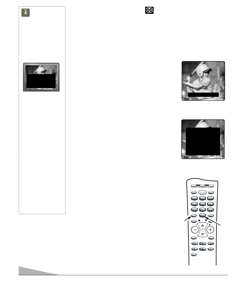 Closed-captioning, Quicktips, Setting captions | Sanyo DS25500 User Manual | Page 16 / 44