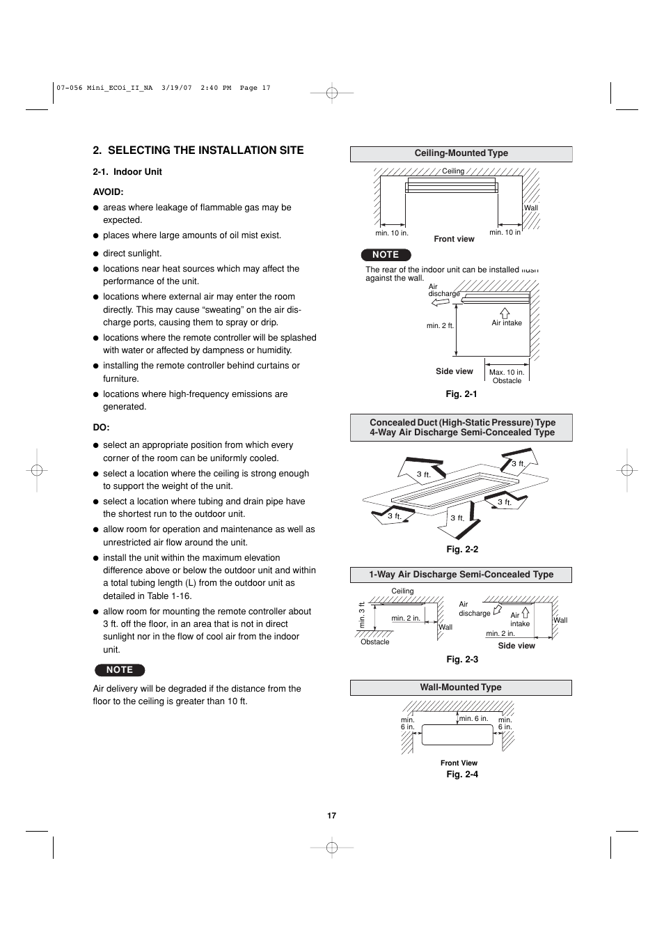 Selecting the installation site | Sanyo AHX0952 User Manual | Page 17 / 90