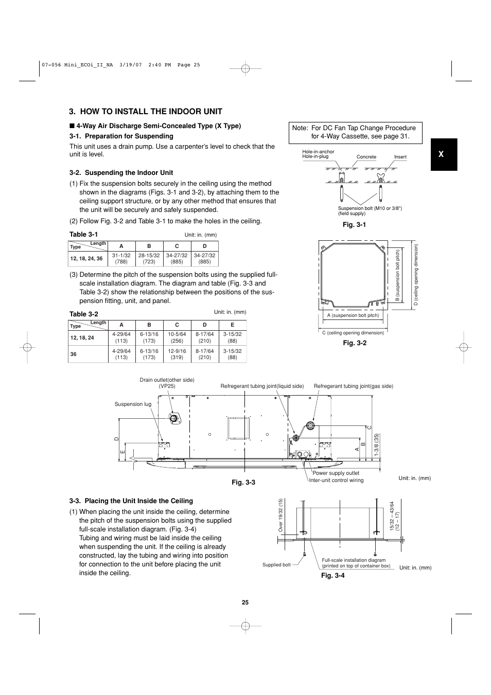 X3. how to install the indoor unit | Sanyo AHX0952 User Manual | Page 25 / 90