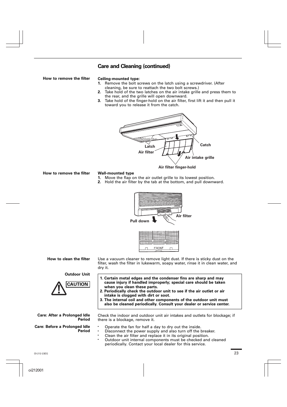 Care and cleaning (continued) | Sanyo KHS2432 User Manual | Page 23 / 25