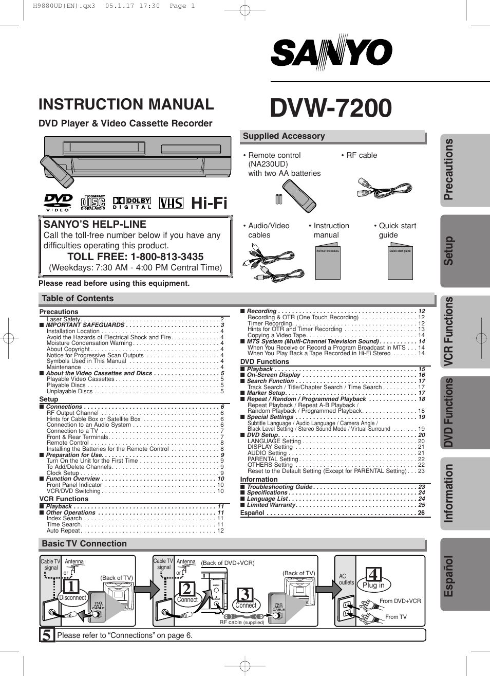 Sanyo DVW-7200 User Manual | 44 pages