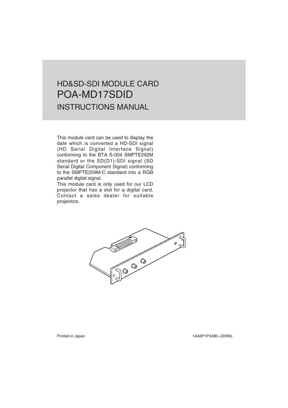 Sanyo POA-MD17SDID User Manual | 4 pages