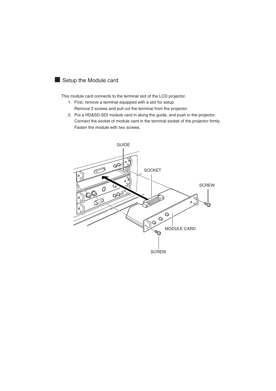 Setup the module card | Sanyo POA-MD17SDID User Manual | Page 3 / 4