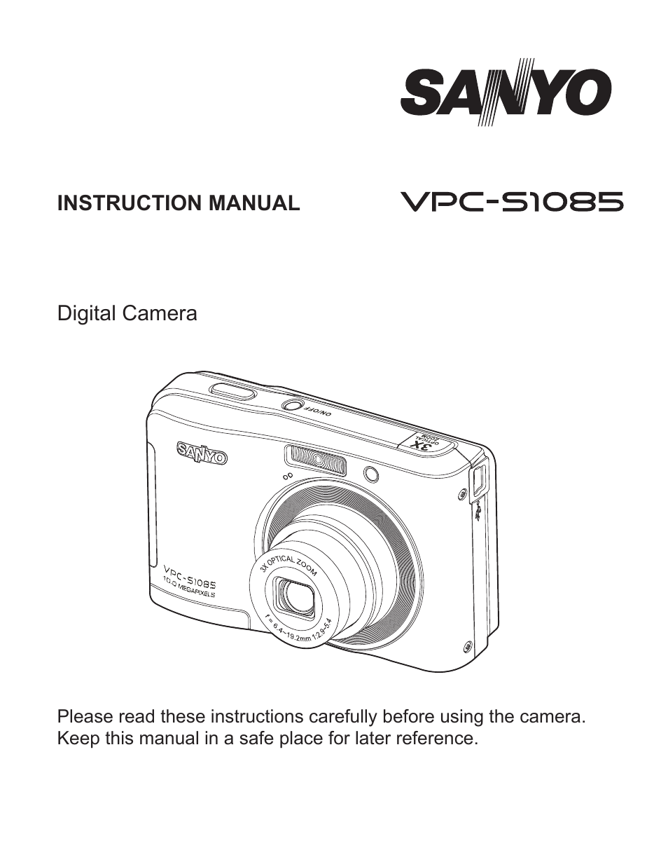 Sanyo VPC-S1085 User Manual | 45 pages