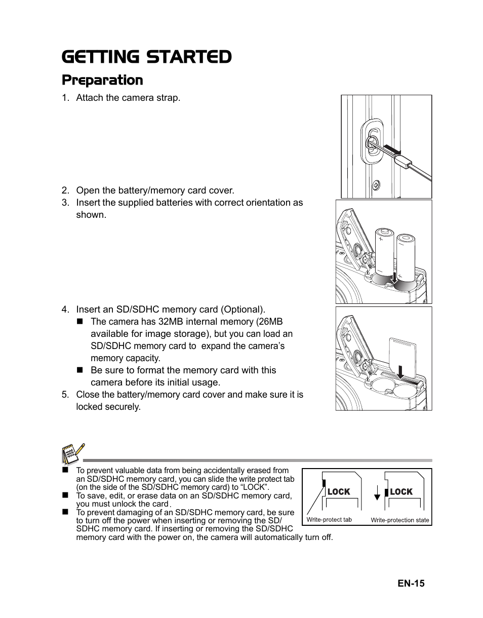 Getting started, Preparation | Sanyo VPC-S1085 User Manual | Page 16 / 45