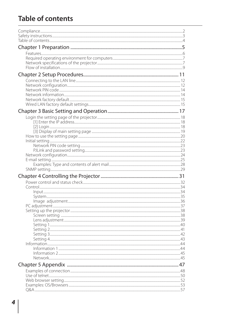 Sanyo Projector User Manual | Page 4 / 62