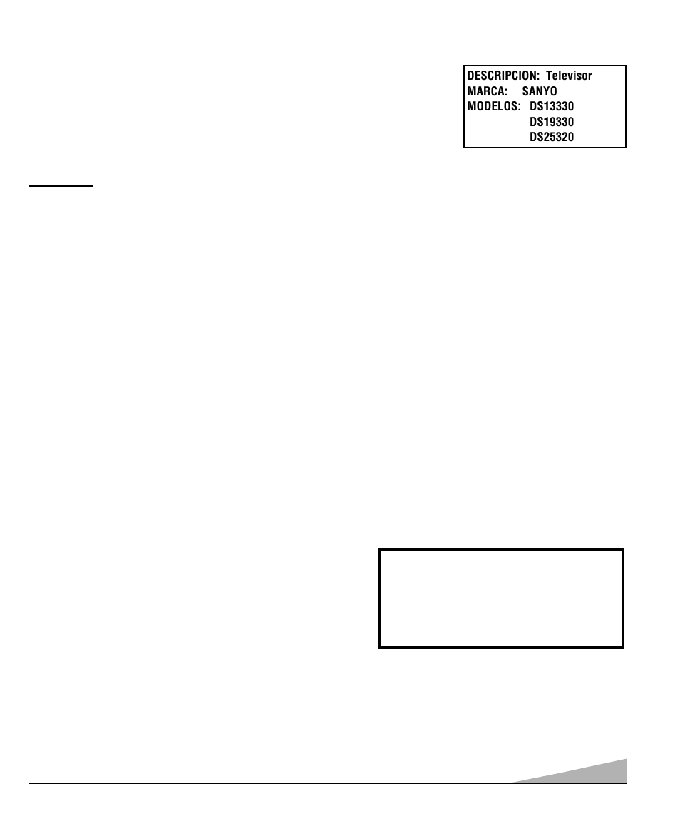 Mexico garantía | Sanyo DS13330 User Manual | Page 27 / 40