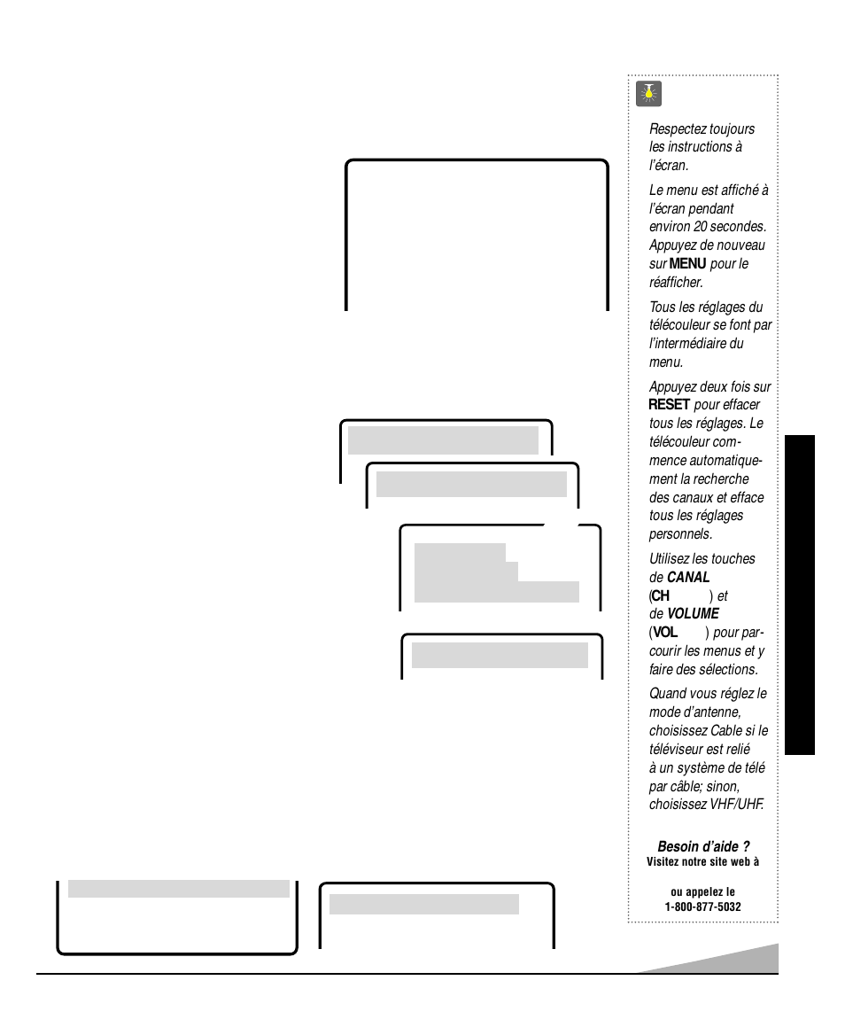 Réglage et mise en place du télécouleur, Conseils | Sanyo DS13330 User Manual | Page 35 / 40