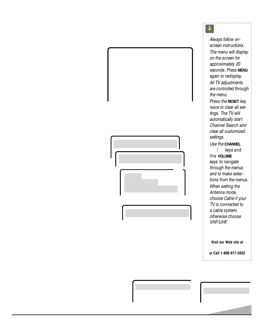 Tv adjustment and setup, Quicktips | Sanyo DS13330 User Manual | Page 7 / 40