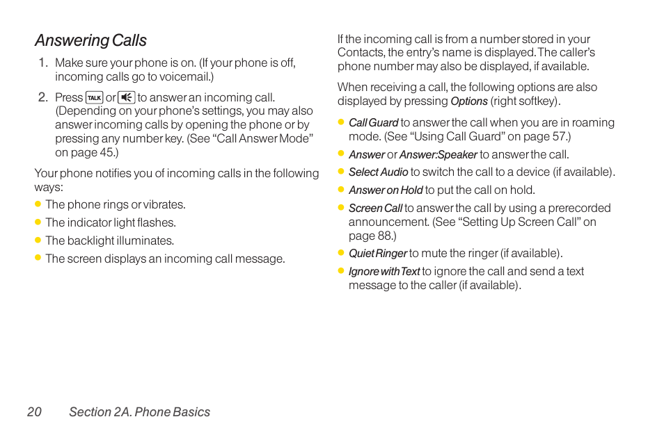 Answering calls | Sanyo Katana LX User Manual | Page 32 / 165